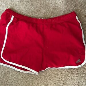 Red Adidas Climalite workout shorts